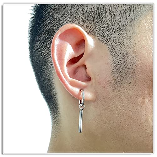 Xusamss Punk Jewelry Stainless Steel Huggie Hinged Earrings Bar Dangle Drop Earrings #TOP5