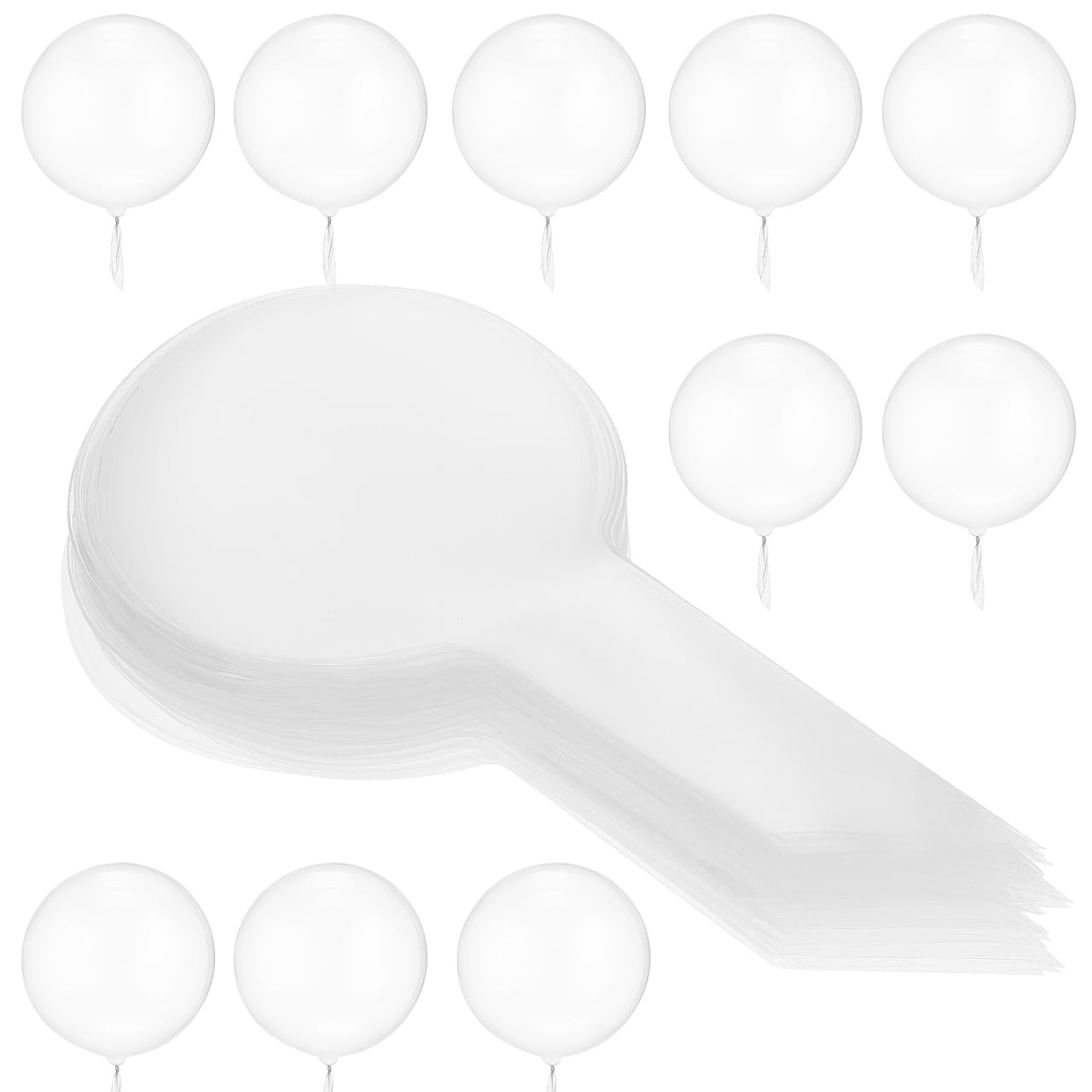 BESTonZON 100 Pcs Clear Bobo Balloons - Transparent Fillable Balloons for Party Decorations Ideal for Weddings Birthdays Baby Showers Indoor and Outdoor Events