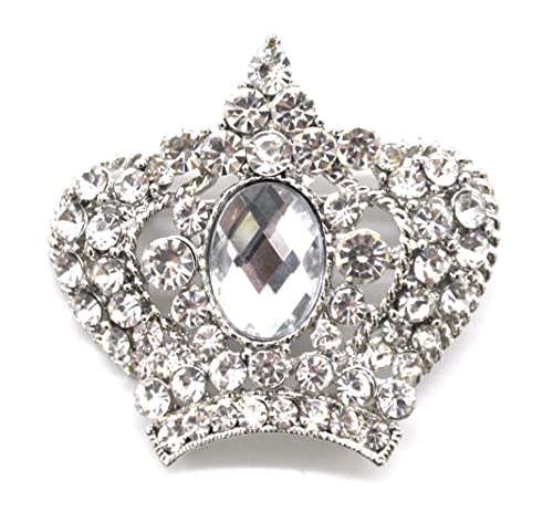 Rhinestone Corona Broche de cristal brillante para solapa y chal