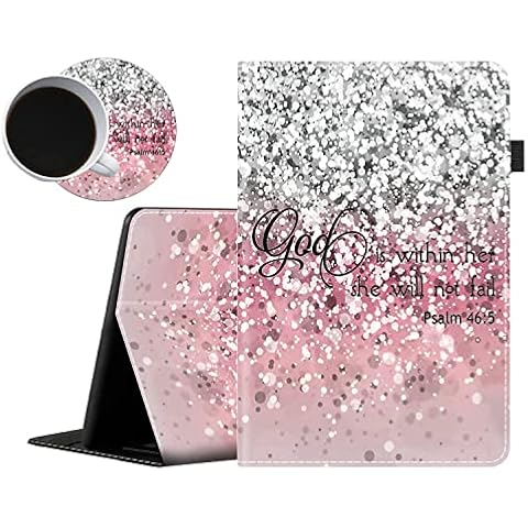 Case for New Amazon Fire HD 8 Tablet and Fire HD 8 Plus Tablet (10th Generation, 2020 Release),Slim Folio Stand Soft Cover with Smart Auto Wake/Sleep,Psalm 46:5 God is Within Her,She Will not Fall Cover