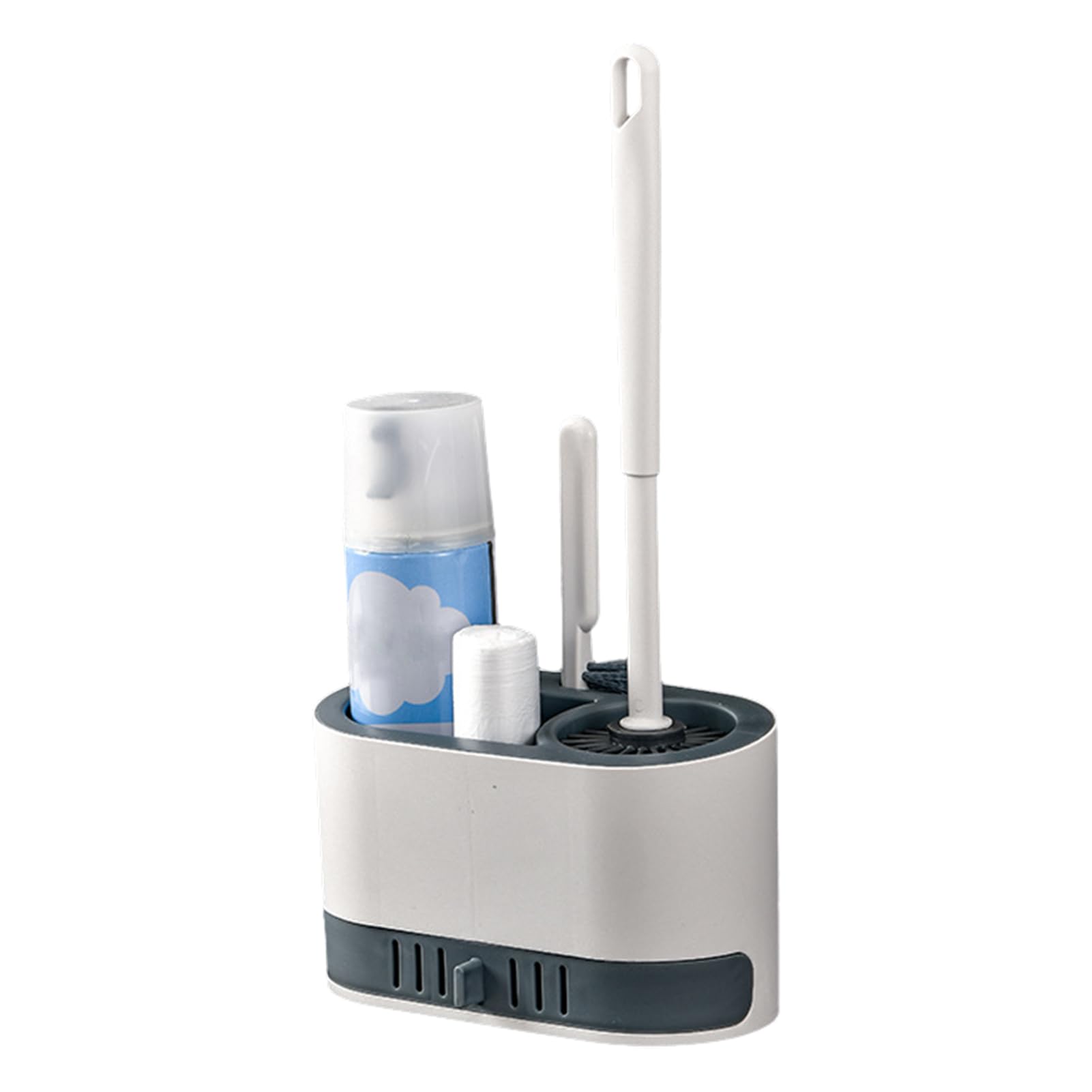 Toilet Bowl Brush, Toilet Brush Holder Set, Silicone Toilet Bowl Wall Mounted Brush, Space Saving Toilet Brush with Holder, Toilet Scrubber Plunger Set, Ergonomic Toilet Scrubber for Cleaning