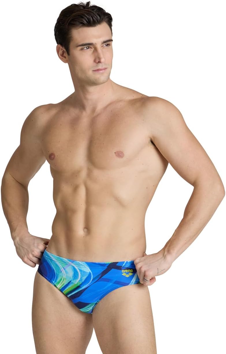 Arena Mens Arena Feel Men's Visual Waves Swim Briefs