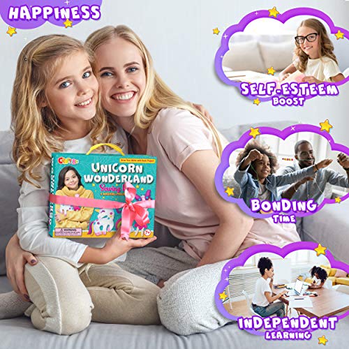 Craftsbee Beginner Sewing Kit For Kids Arts & Unicorn Crafts - My First Sewing Kit For Girls Unicorn Wonderland Learn To Sew Magical Projects With Instructions And Sewing Supplies #TOP6