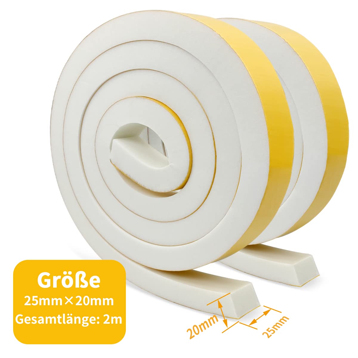 Nastro Autoadesivo In Schiuma 12mm X 6mm X 4m - Nero, Per Isolamento, Antivento E Antiumido - Foto 7