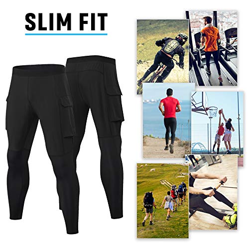 Ajcoflt Calças esportivas masculinas Leggings de secagem rápida respirável Calças de ginástica Leggi