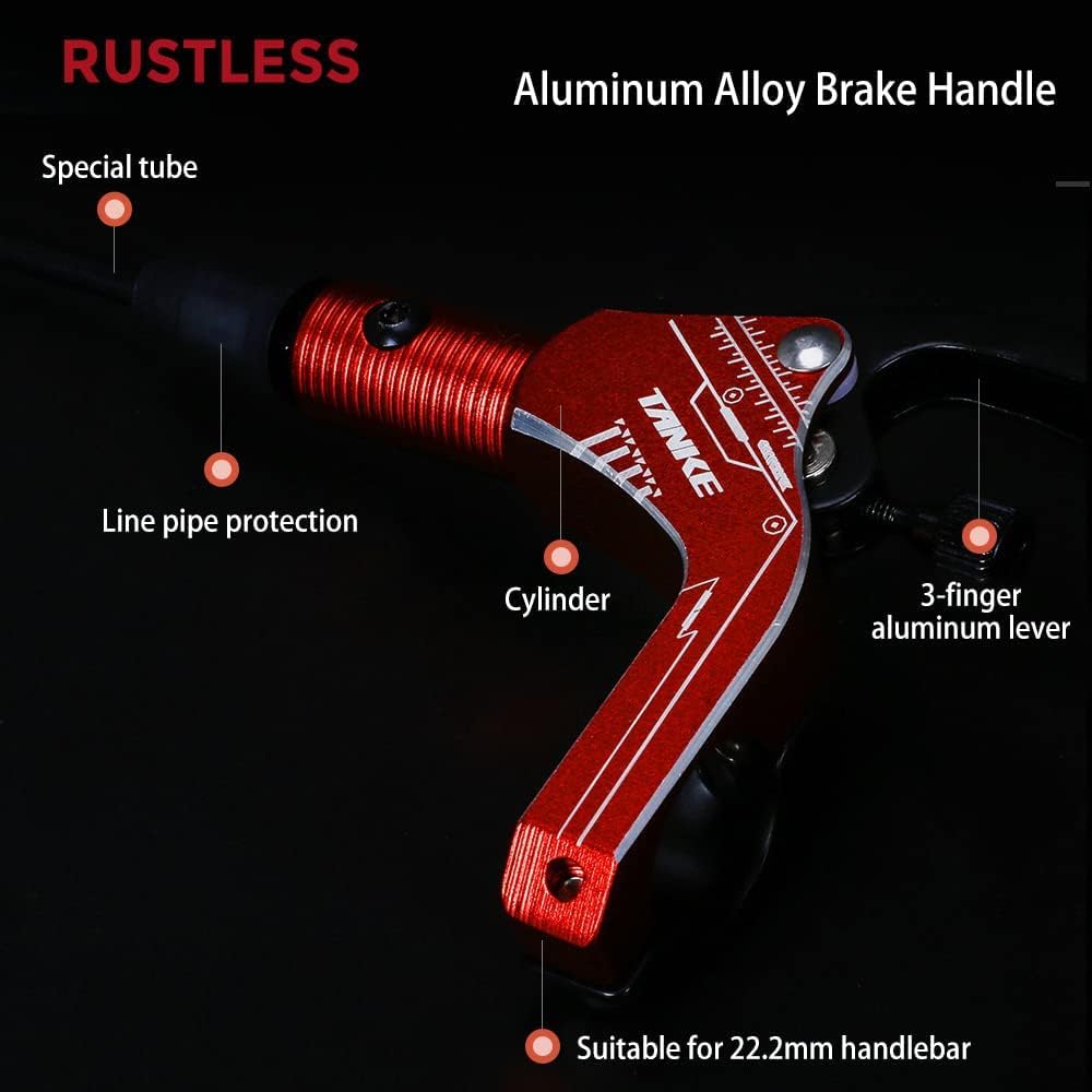 HoldOneLight Set freno a disco idraulico elettrico per e-bike, set freno a disco idraulico per e-bike, leva freno di interruzione per bicicletta elettrica con rotore, set completo di freni per bici