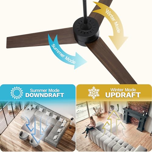 DWVO 52" Ceiling Fan with Lights and Remote, 3 Blade with Light Tri-Color Temperature, Modern Ceiling Fan with Reversible 6 Speed,Quiet DC Motor for Bedroom, Living Room