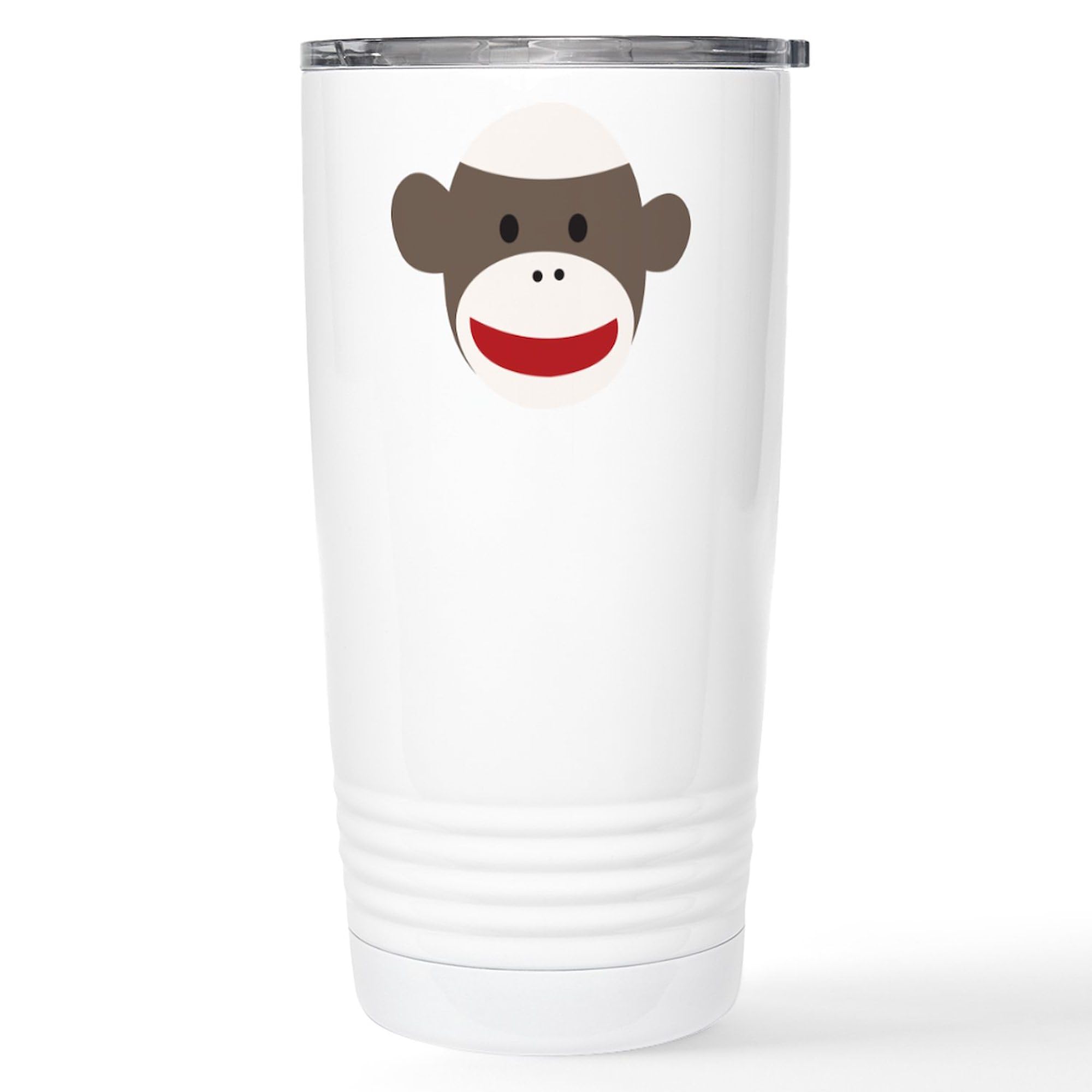 CafePress Sock Monkey Face Stainless Steel Travel Mug 20 oz. Insulated Stainless Steel Coffee Tumbler