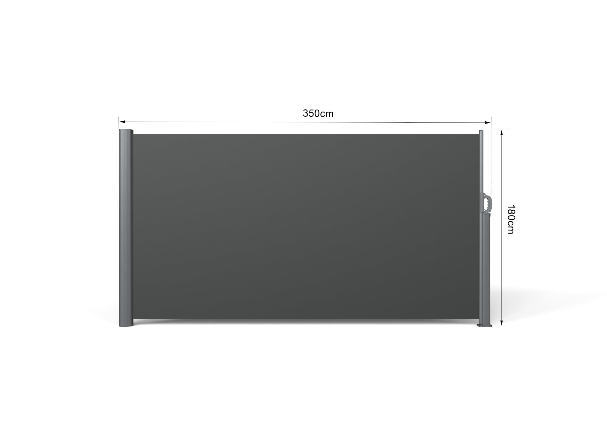 Tarrington House Seitenmarkise, Alu/Kunststoff, 1.8 x 3.5 m, anthrazit