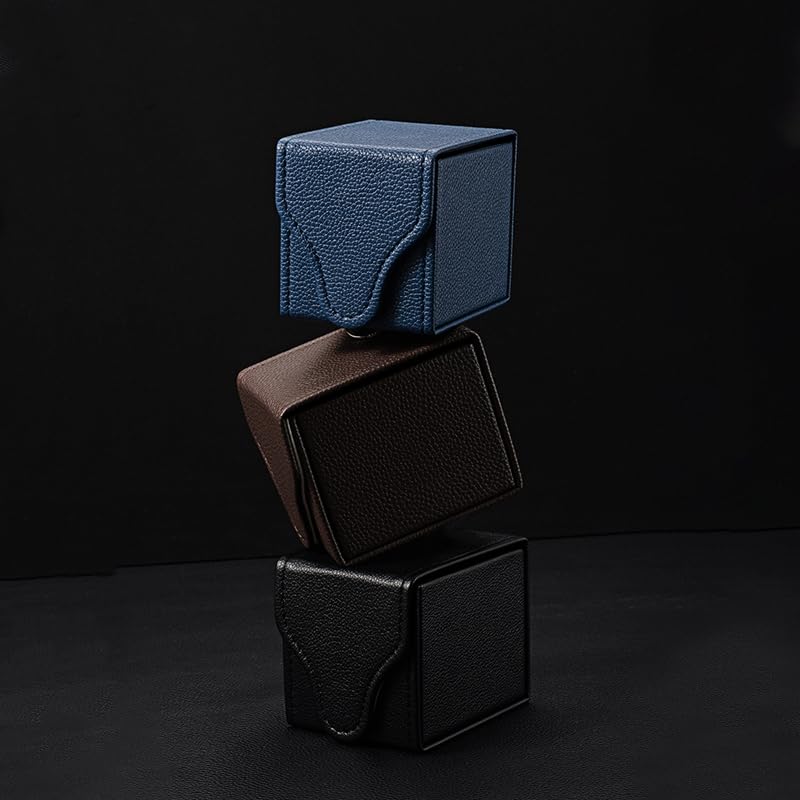 Caja de reloj de cuero negro cuadrada con cojín extraíble para regalo de viaje