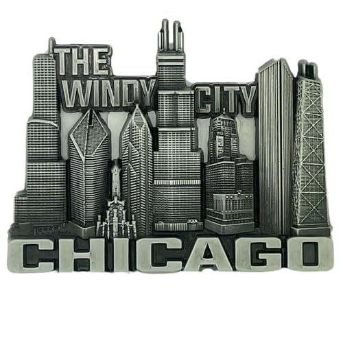 Imán Decorativo Souvenir Chicago 2.25 x 3 pulgadas miniatura 1