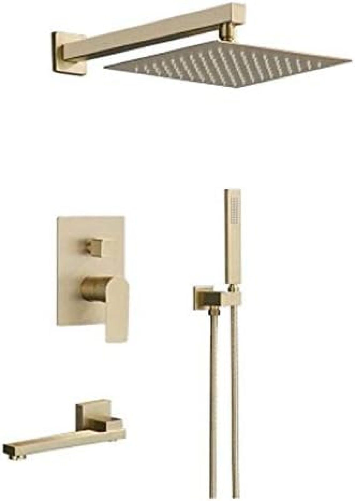 Robinet de Douche Effet Pluie en Nickel Doré haut de gamme pour votre salle de bain