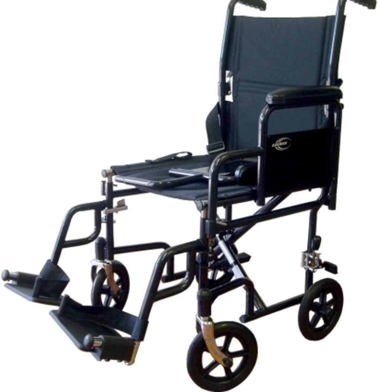 Lightweight Transport Wheelchair with Detachable Desk Arms Seat Size: 17" W
