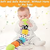 CestMall Baby Musical Raupe Kuscheltier Spielzeug Weiches Plüschtier mit multisensorischen Knistern, Rasseln und Texturen für Babys Neugeborene Jungen Mädchen Kinder Weihnachten (Green)