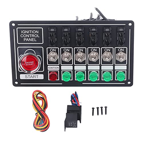 Panneau de commutateur d'allumage de moteur 12V à 6 gangs pour voiture