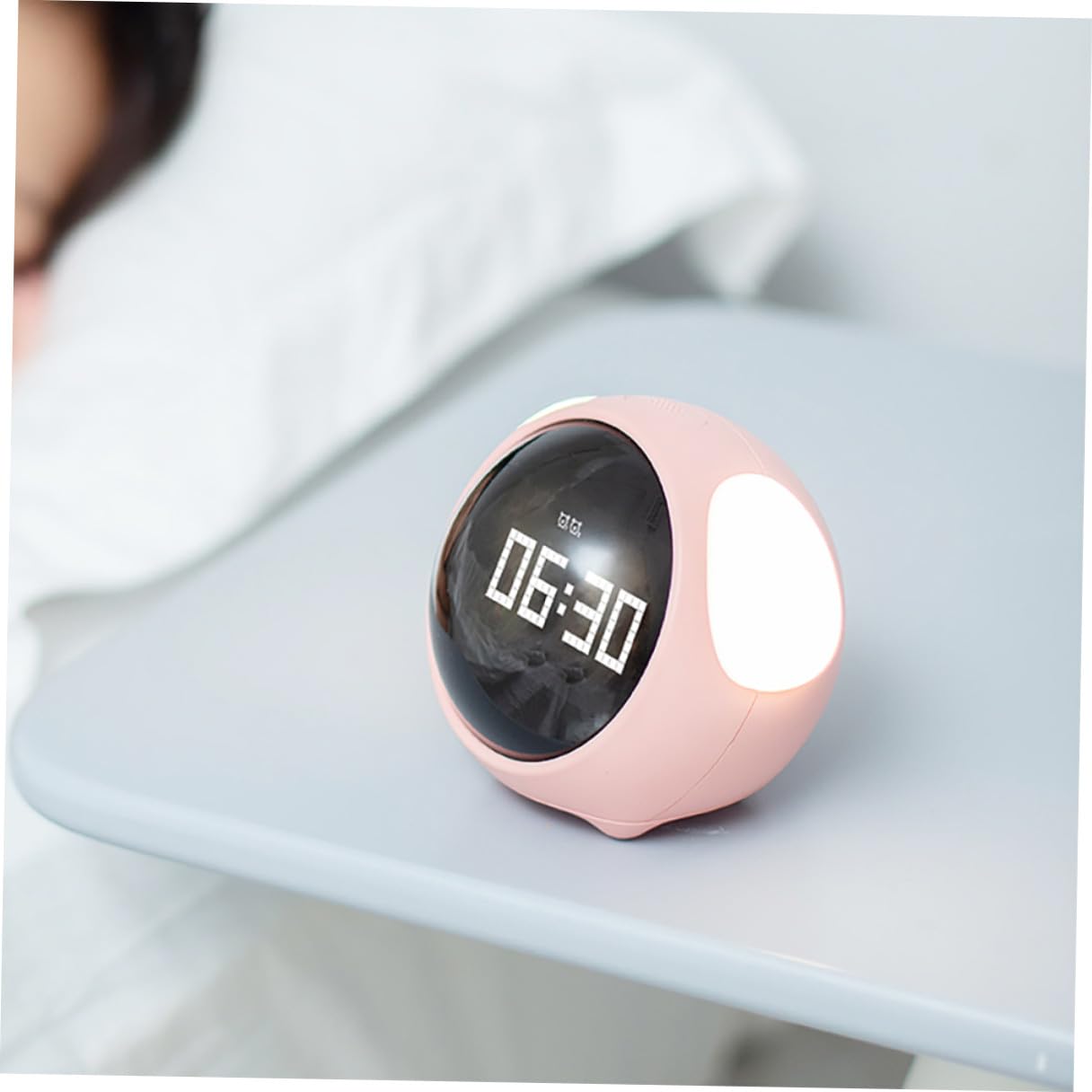Reloj Despertador Digital LED Expresión Encantadora para Dormitorio Infantil Incluye Reloj Digital y Alarma Luminosa