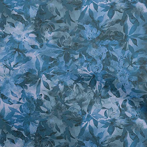 oneOone Silk Tabby Blue Fabric Abstract Floral Fabric for Sewing Printed Craft Fabric By The Yard 42 Inch Wide-1ra