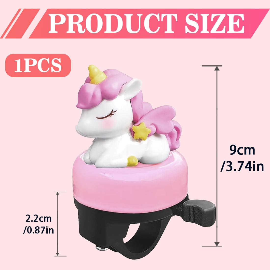 GXGM sonnette de vélo poney rose son fort clair enfants filles garçons
