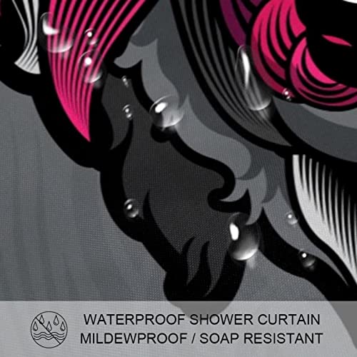 Rideau de douche loup gris avec crochets pour décoration de salle de bain enfants - 4