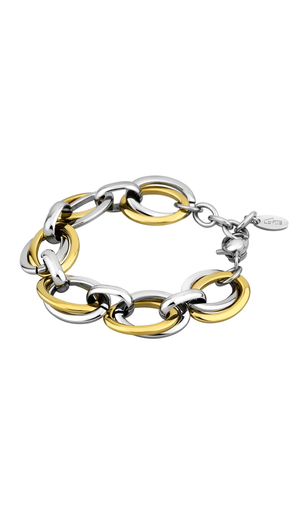 LOTUS STYLE Pulsera Acero Inoxidable Mujer LS1616-2/2 - Sofisticado Brazalete con Pulido y Acabado Refinado - Pulsera Dorada 22 cm - Regalo de Cumpleaños - Aniversario - Ocasiones Especiales