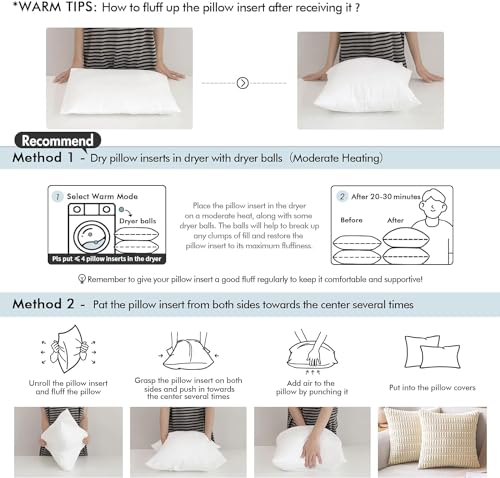 Image of MIULEE 18x22 Inch Throw Pillow Insert for Couch Sofa Bed