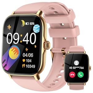 Smart Watches for Women – 1.85” Touch Smartwatch With Answer/Make Call, 111+ Sports Modes IP68 Waterproof, 270mAh Battery, Step Counter, 24h Heart Rate Blood Oxygen Sleep Monitor for Android iOS