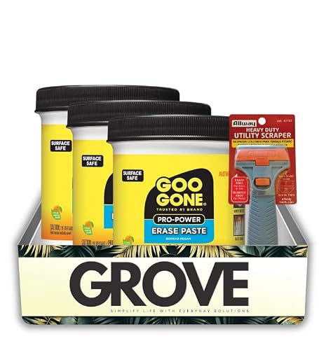 3x Goo Gone Paste Remover 20 oz Bundle with Utility Scraper â€“ Removes Grime, Grease, Rust Stains, and Adhesives from Metal, Tile, and More with Citrus Cleaning Power â€“ Gift Set (4 Items).