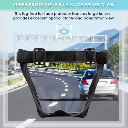 TUZHE Schützender Gesichtsschutz Antibeschlag-Vollgesichtsschutz transparenter Kunststoff-Gesichtsmaske mit verstellbarem Band für Erwachsene