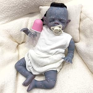 Pinky 16 Inch Reborn Baby Doll Avatar Soft Body Vinyl Realistic Sleeping Newborn Dolls Rooted Hair Real Life Elf Baby Dolls Toy for Kids Age 3 +