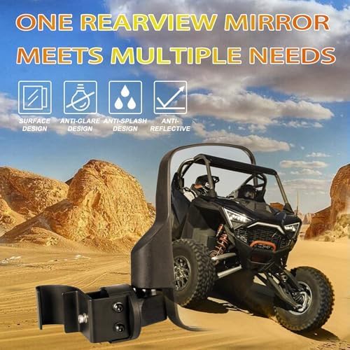 UTV Rear View Mirror Set for Kawasaki MULE 4010 2009-2013, Adjustable Side Mirrors for Utility Vehicle Roll Cage, Wide View Off Road Rearview Mirror,B Side View Mirrors Pair