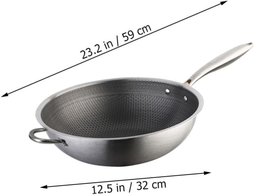 Cookware Accessories Stainless Steel Wok Pan Frying Pan Lid Honeycomb Grain Gas Stove Compatible