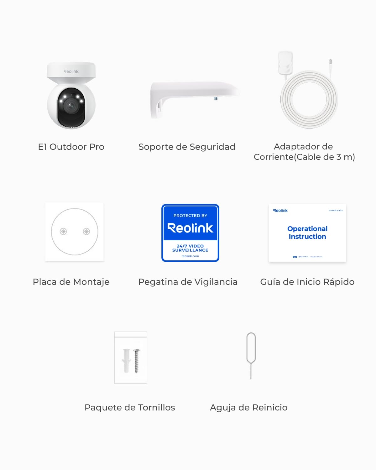 Reolink 4K 8MP PTZ Camara Vigilancia WiFi Exterior con Auto-Tracking, Detección de Humana/Vehículo/Mascota, Cámara de Seguridad Soporte Wi-Fi 6, Audio Bidireccional, Visión Nocturna, E1 Outdoor Pro