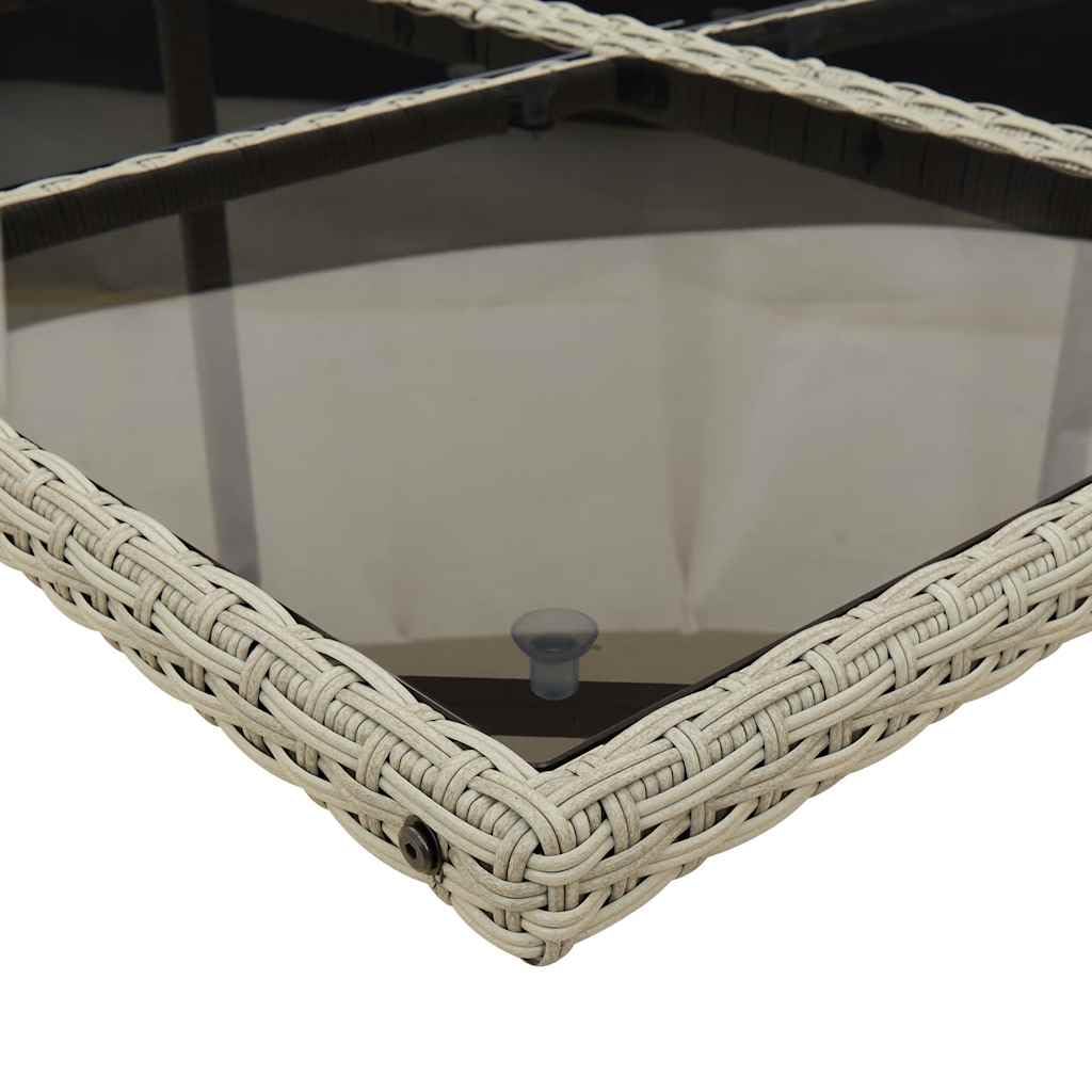 vidaXL Ensemble à Manger de Jardin avec Coussins 7 pcs, Table et Chaise de Terrasse, Meubles de Patio, Mobilier d'Extérieur, Gris Clair Résine Tressée