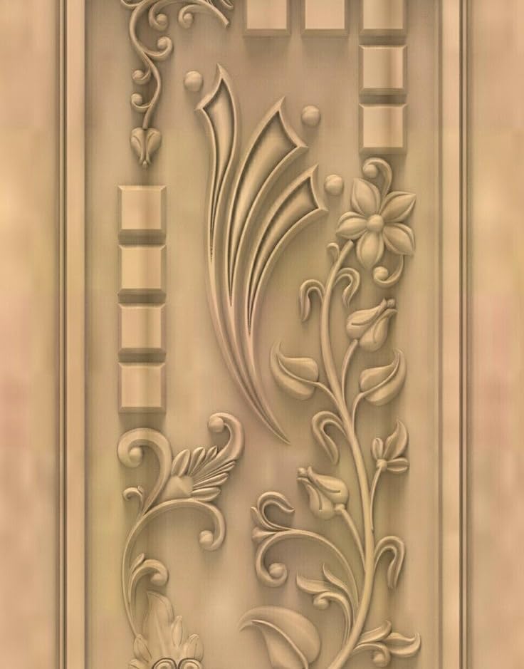 Wooden Carved Front Doors Detailed Carved Door 95 3/4"H X 36"W ⋆