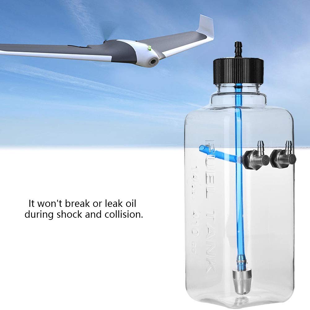 DeWin Réservoir de Carburant RC, Pièces Accessoires de Modèle de Télécommande, Réservoir D'huile en Plastique Transparent, pour Avion RC (Capacity : 410ml)
