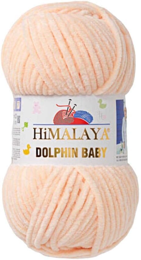 Himalaya Dolphin Baby Yarn Each Skein 100gr 120m Super Bulky Yarn for Knitting&Crocheting Ideal for Cardigans Shawls Blankets Hats and Home Textiles (1, 80333 Pastel Cream) — image 1