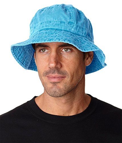 Adams Cap Unisex Adult VA101 Adams Cotton Vacationer Bucket Cap Caribbean Blue Large