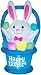 6 FT Airblown Inflatable Easter Bunny in Blue Basket Scene