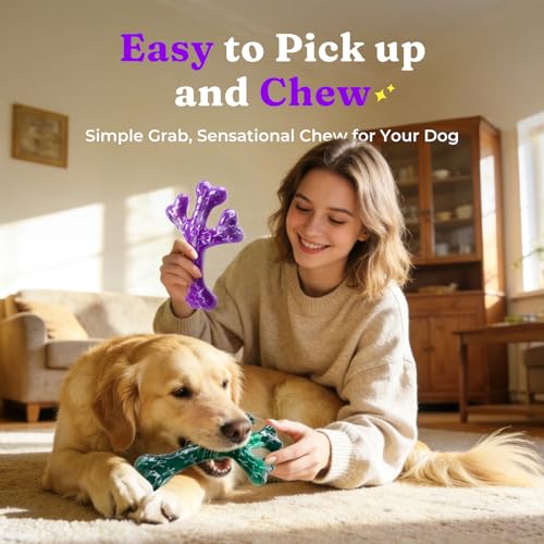 Dog Toys for Aggressive Chewers: 2 Pack Dog Toys Indestructible for Medium Large Dogs, Dog Chew Toys for Boredom & Teeth Cleaning, Durable Tough Dog Toy to Keep Them Busy, Real Beef Flavour - Image 3