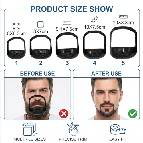 5 Stück Werkzeug Bart Styling-Schablone,Bart Schablone,Bartschablone Herren,Beard Shaper,Bartkamm-Set,Schwarz,Für Männer Rasierhilfsmittel Zubehör Für Bartkonturfür Bartkamm Styling Tool Bartpflege,
