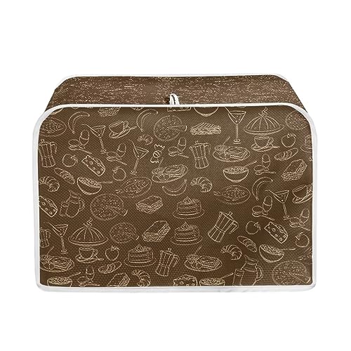 JSLXYYBQ Vintage Food Print Kitchen Toaster Cover Appliance Bread Maker Cover Toaster Oven Dust Cover for Protect Bread Machine