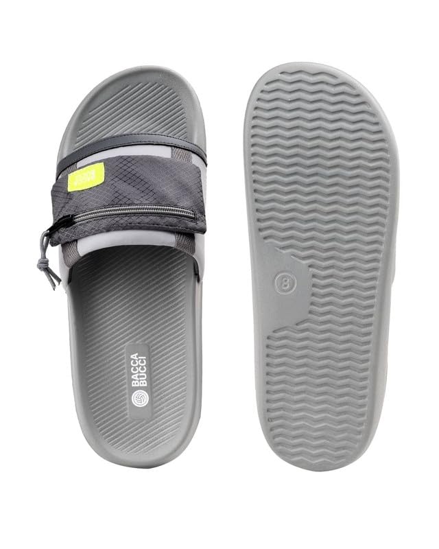 Image of Bacca Bucci Stash Slide for Men | Cushioned EVA Slide Slippers with Hidden Pocket | Comfortable, Lightweight & Stylish Slides