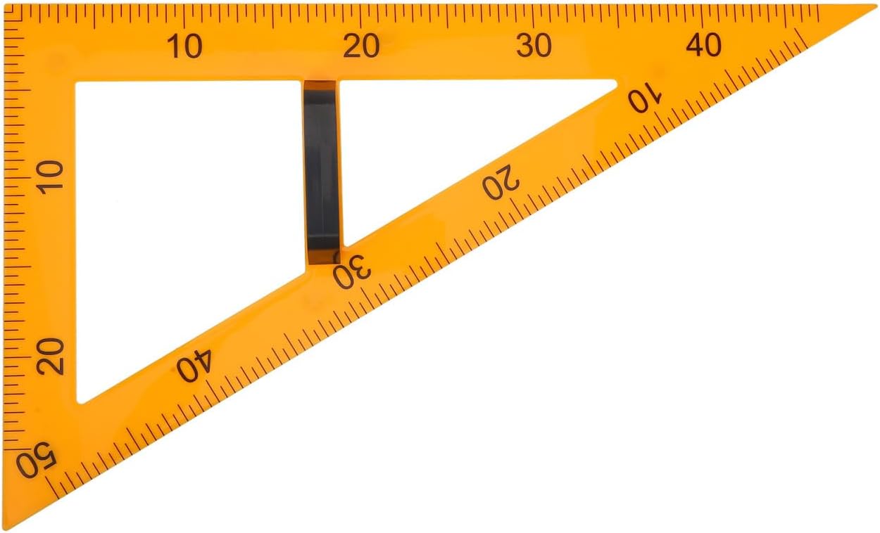 Tofficu Geometry Teaching Tool - 60° Large Square with Detachable Handle for Classroom Whiteboards and Chalkboards, Plastic Triangle Ruler for Teachers, 19.96 X 11.73 X 0.19 Inches, Yell