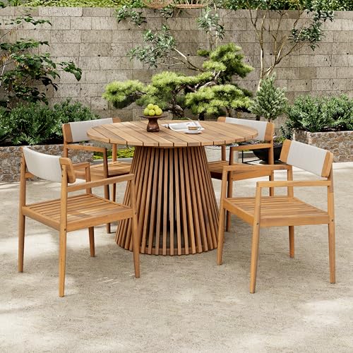 Merax 5 Pieces Patio Dining Sets for 4 People
