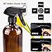 Glass Spray Bottle, Wedama 10 Amber Glass Spray Bottle Set (2 16oz,2 4oz,6 2oz), 6 10 ml Essential Oil Roller Bottles Kits with Labels,for Aromatherapy Facial hydration Watering Flowers Hair Care