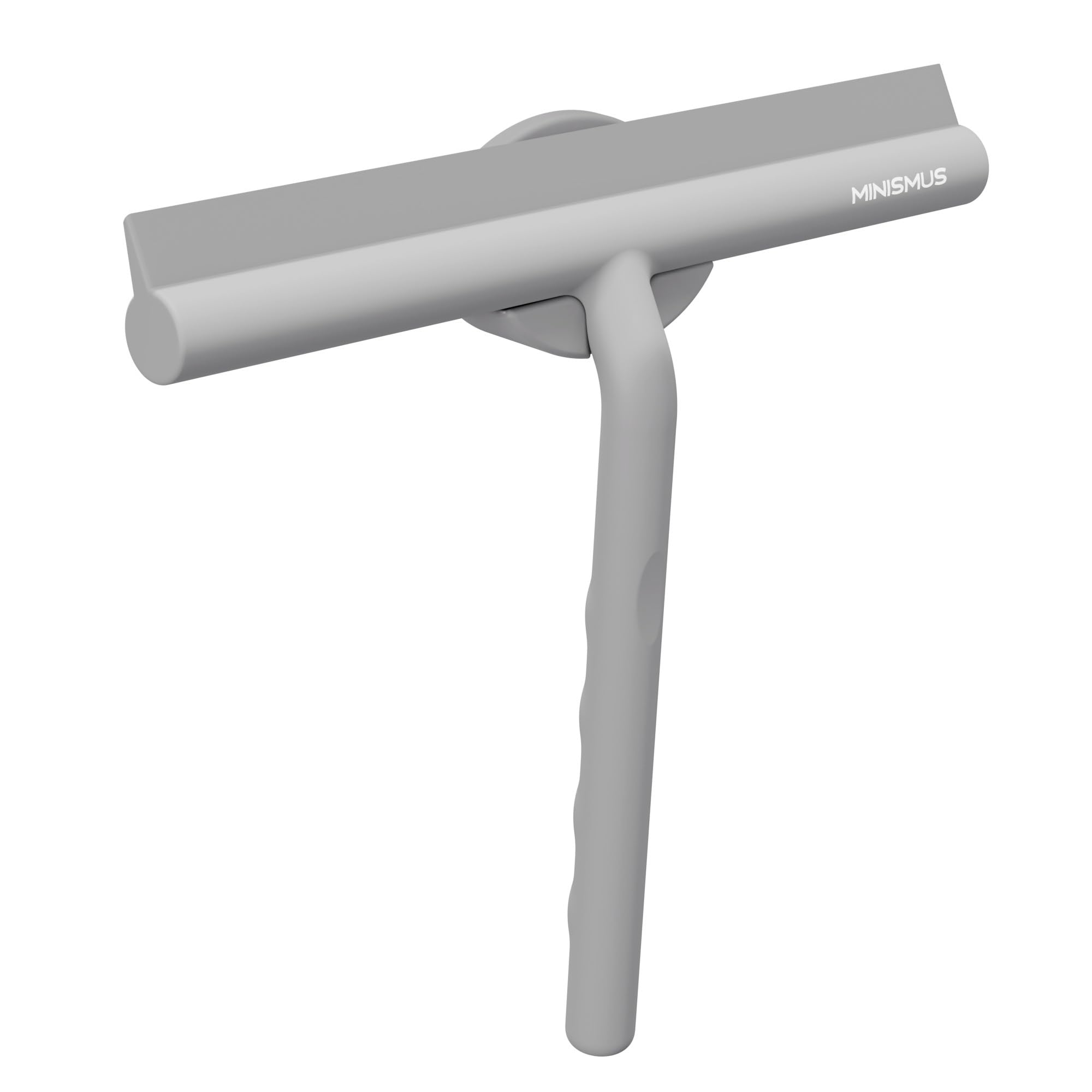 Minismus Grey Silicone Shower Squeegee, Glass Squeegee For Shower Screen, Shower Cubicles, Panes, Bathroom Wiper, Includes Magnetic Holder, No Drilling, Self-Adhesive, Windscreen Squeegee (21 Cm, )