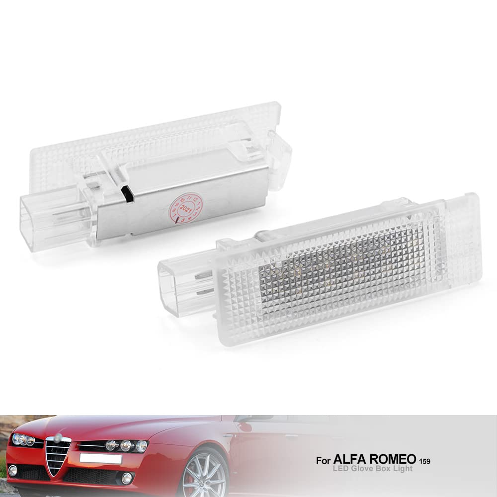 NSLUMO 2 Stks LED Deur Stepwell Plas Courtesy Bagage Compartiment Licht voor Alfa Ro.meo Mito Brera GT Spider Canbus Led Kofferbak Lampen Handschoenenkastje Boot Verlichting