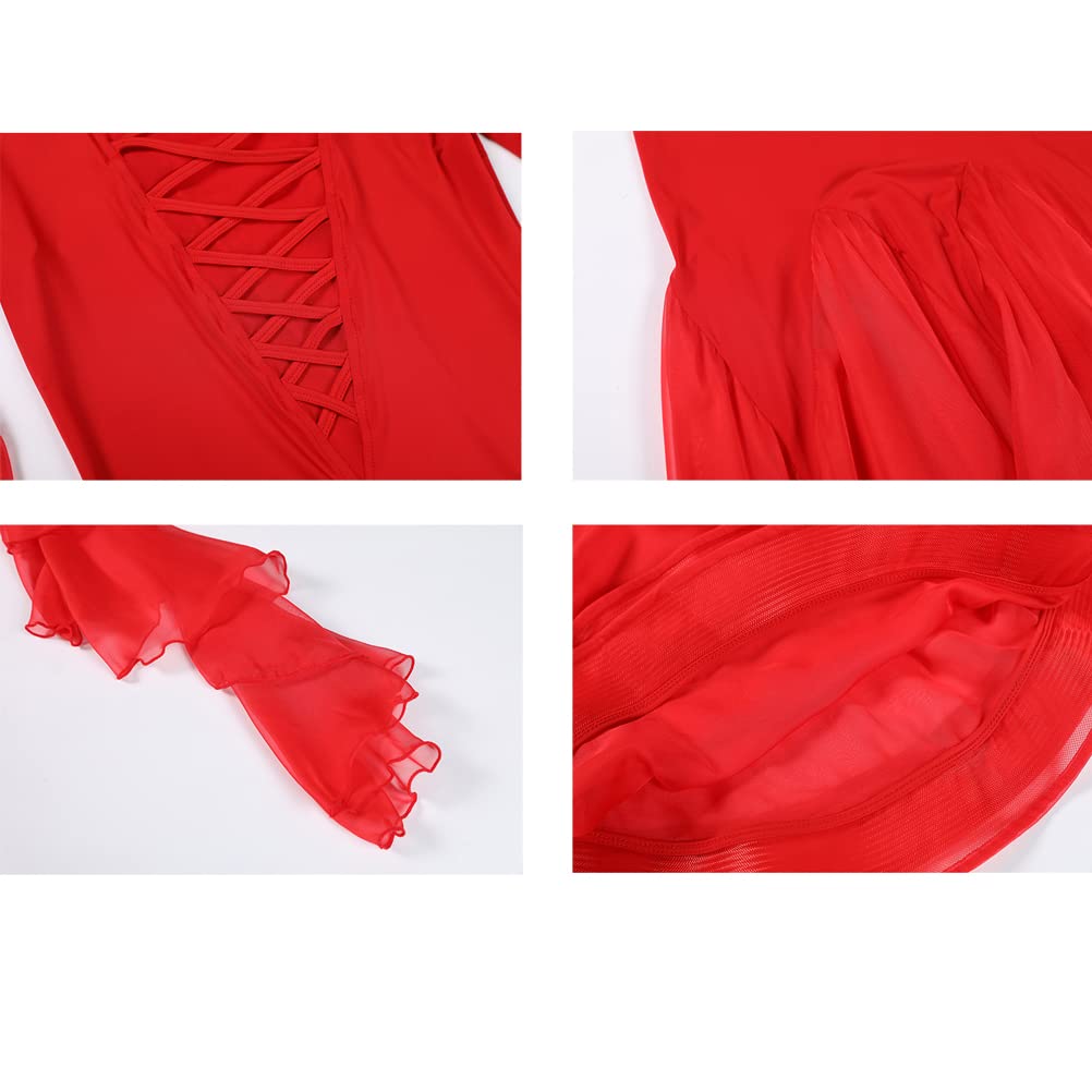 Standard Tanzkleider Für Damen Langärmeliges Tanzoutfit Für Tango Und Salsa Figurbetontes Tanzkostüm Für Walzer Auftritte Tanzkleidung Für Foxtrott Mit Tollem Schwung