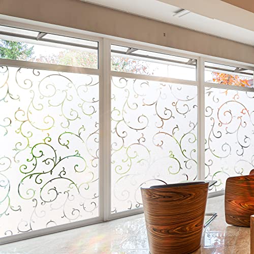 Image of CottonColors 039 Window Film, Blindfold Sheet, UV Protection, Frosted Glass, Repositionable, Window Glass Film, Privacy Stained Glass, 35.4 x 78.7 inches (90 x 200 cm)