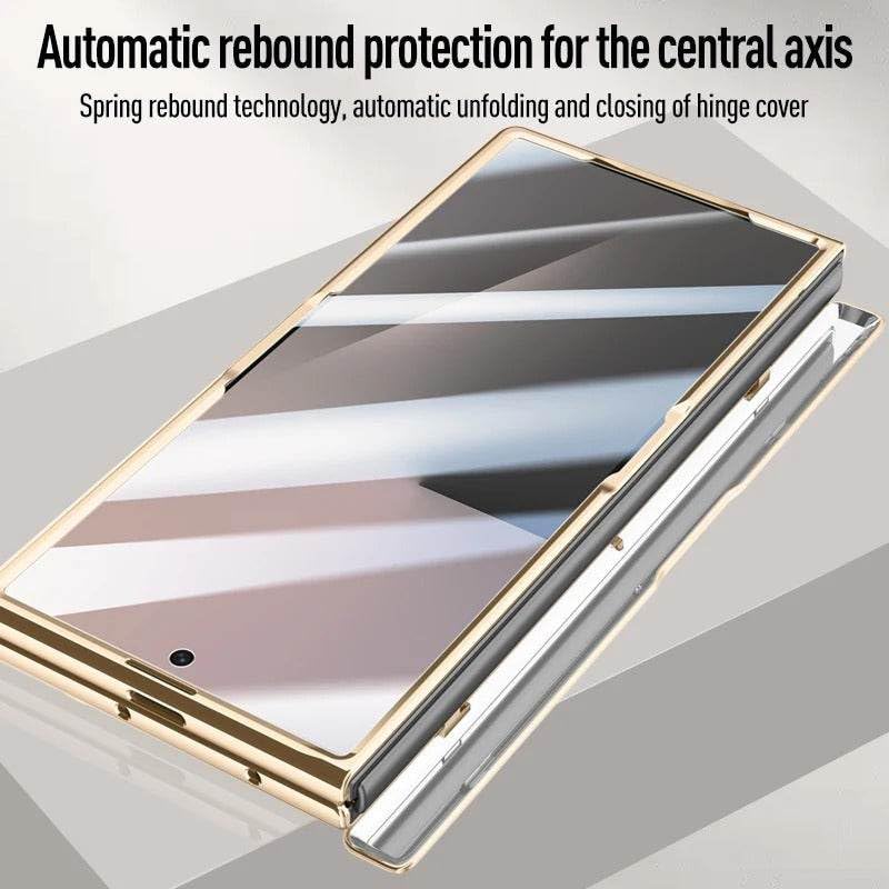 Image of MILLION CASES Back Cover Case for Samsung Galaxy Z Fold6 Shockproof Protective Golden Royal Luxe Kickstand TPU Case for Men & Boys(Brilliant Blue)